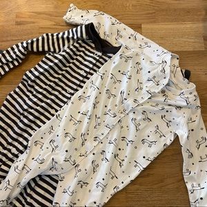 Bundle Hanna Andersson 3-6 snap footies EUC